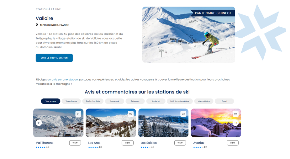 Skiinfo+ | Page Home Station Partenaire